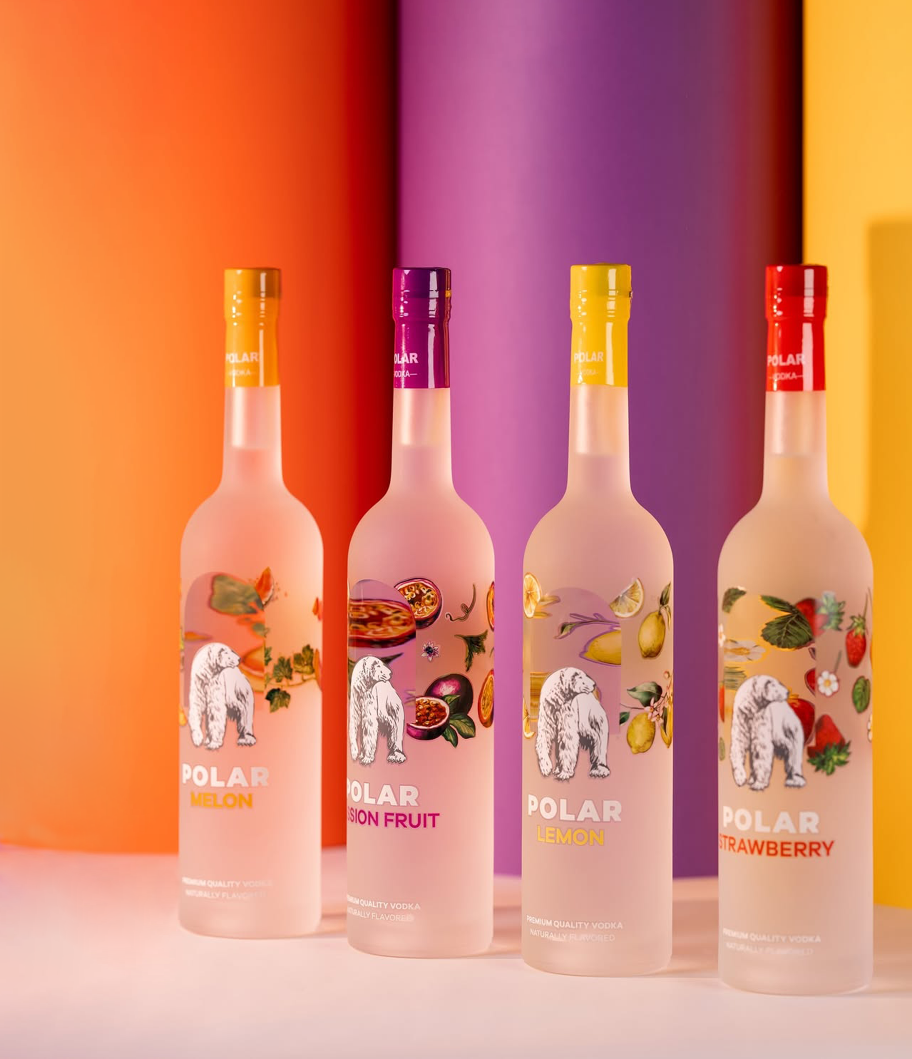 The Polar Vodka range in colour